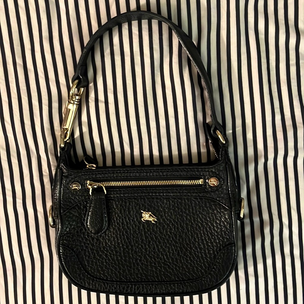 Burberry Black Pebbled Leather